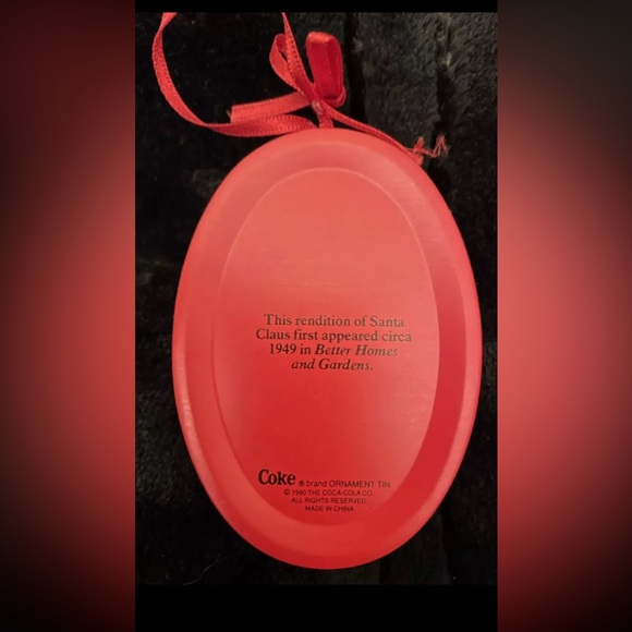 Vintage Lot 2 90s Coca Cola Christmas Ornaments Trim A Tree Santa Tins - Picture 3 of 9